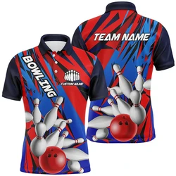 Fashion Bowling 3D Printed Polo Shirts For Men Summer Trend Short Sleeve Lapel Button Polo T Shirt Casual Oversized Sports Tees