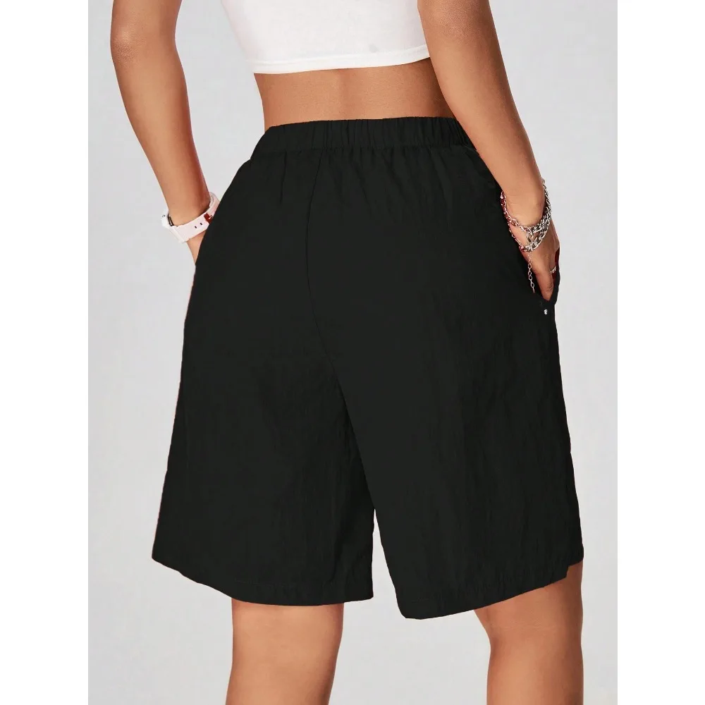 شورت رياضي خارجي من القطن الخالص مقاس 5 بوصات للسيدات، شورت رياضي كاجوال وعصري ومريح، شورت عالي الخصر