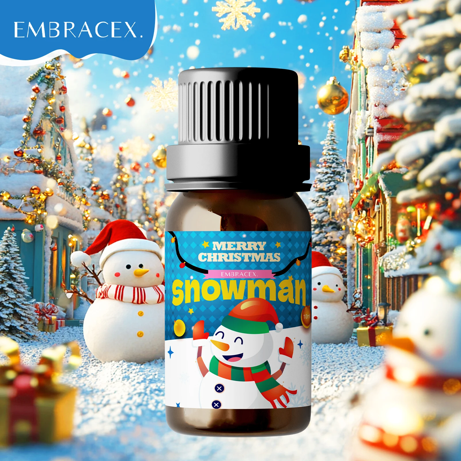 10ml Snowman Fragrance Oils Gift For Christmas Candle Making Humidifier Diffuser Car Air Freshener Home Fragrance Happy New Year