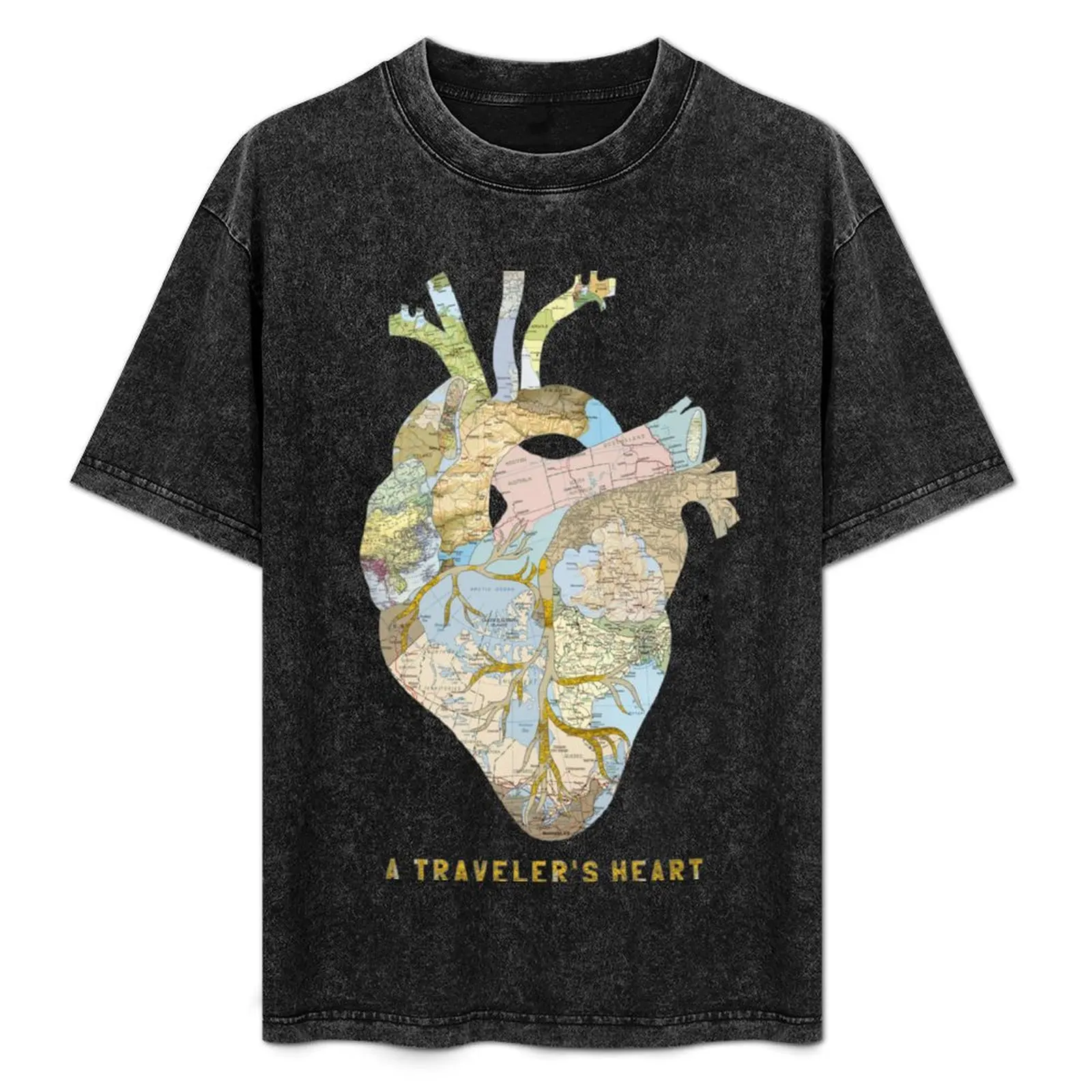 

A Traveler's Heart T-Shirt Urban Style Casual Short Sleeve Top