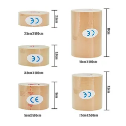 1/2Pcs Beige Muscle Bandage Sports Cotton Elastic Adhesive Strain Injury Tape Knee Muscle Pain Relief