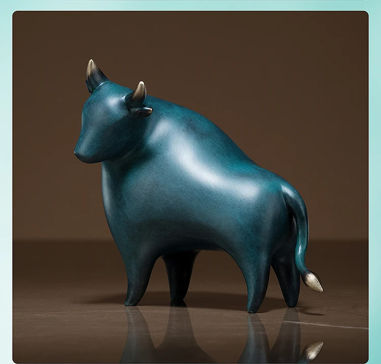 2022 أفضل نحت برونزي رائع فن تجريدي مكتب منزلي 5A ثروة عالية الجودة ثور البقرة ثورًا حظًا سعيدًا تاليسمان التميمة