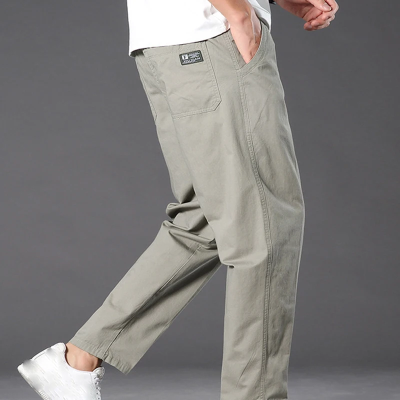 

Casual Pants for Men, Middle-aged and Elderly Fathers, Spring Solid Color Loose Fitting Straight Tube Work Clothes, Oversized