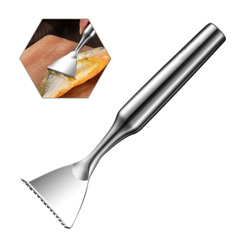1pc Edelstahl Fisch Skala Messer Skala Schaber Sägezahn Schaben Fisch Waagen Entferner Sharp Schaber Werkzeug Küche Zubehör