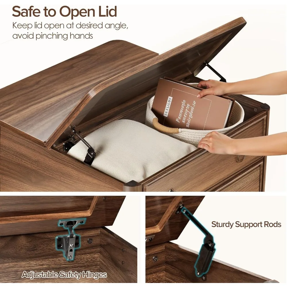 31.5 طاولة قهوة قابلة للرفع مع مساحة تخزين، طاولة قهوة مربعة مع رفع في غرفة المعيشة طاولة قهوة مزرعة كبيرة الحجم #6