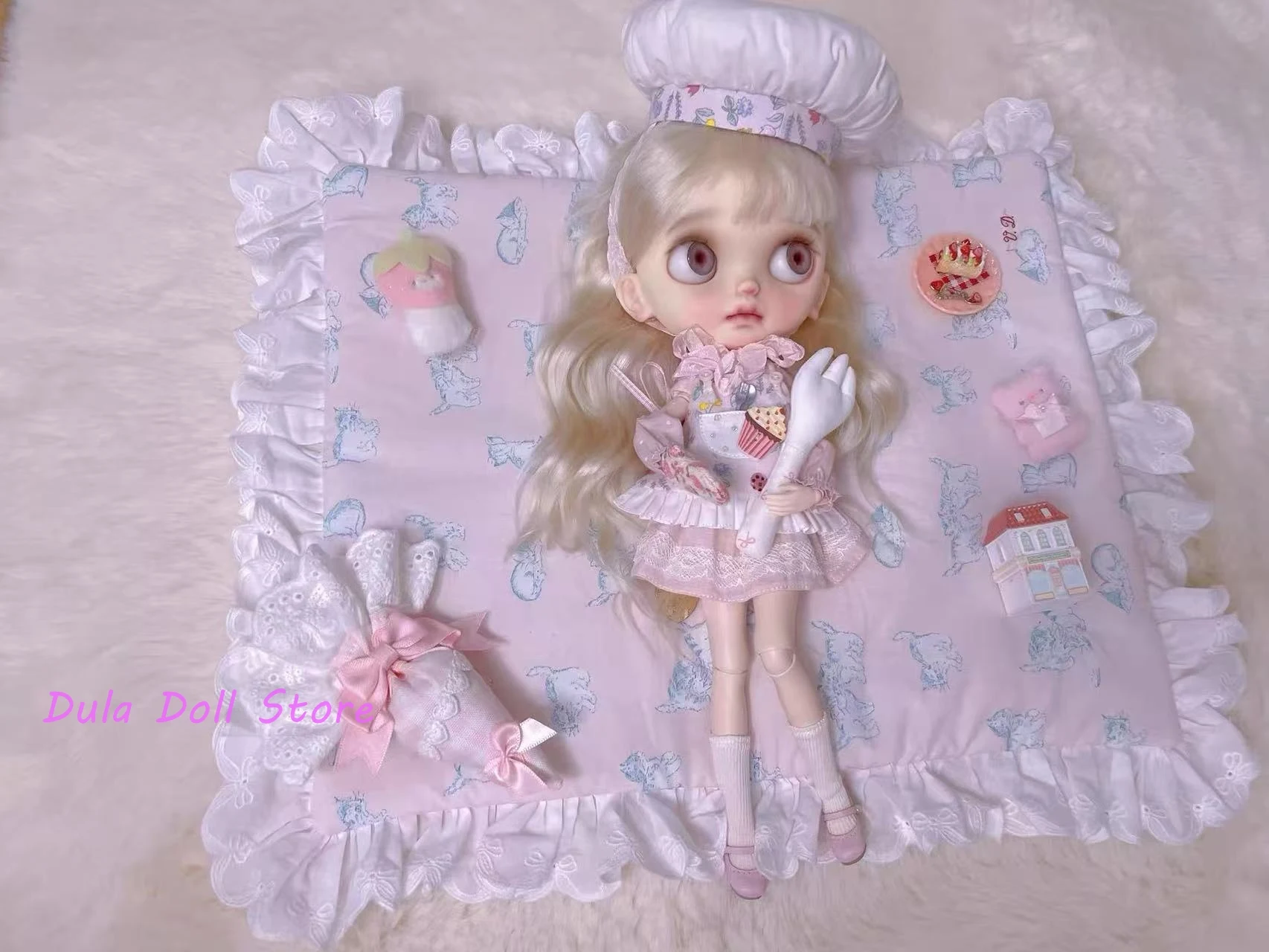 Dula 人形服ドレスピンクリトルシェフスーツブライス ob24 ob22 アゾンリカちゃん ICY JerryB 1/6 Bjd 人形