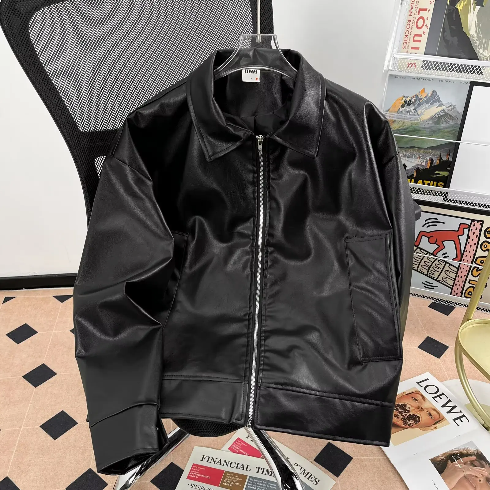 

Double Pocket Design Baseball Jacket Men's Spring and Autumn New American Retro Jacket Trendy Brand Loose Casual Top