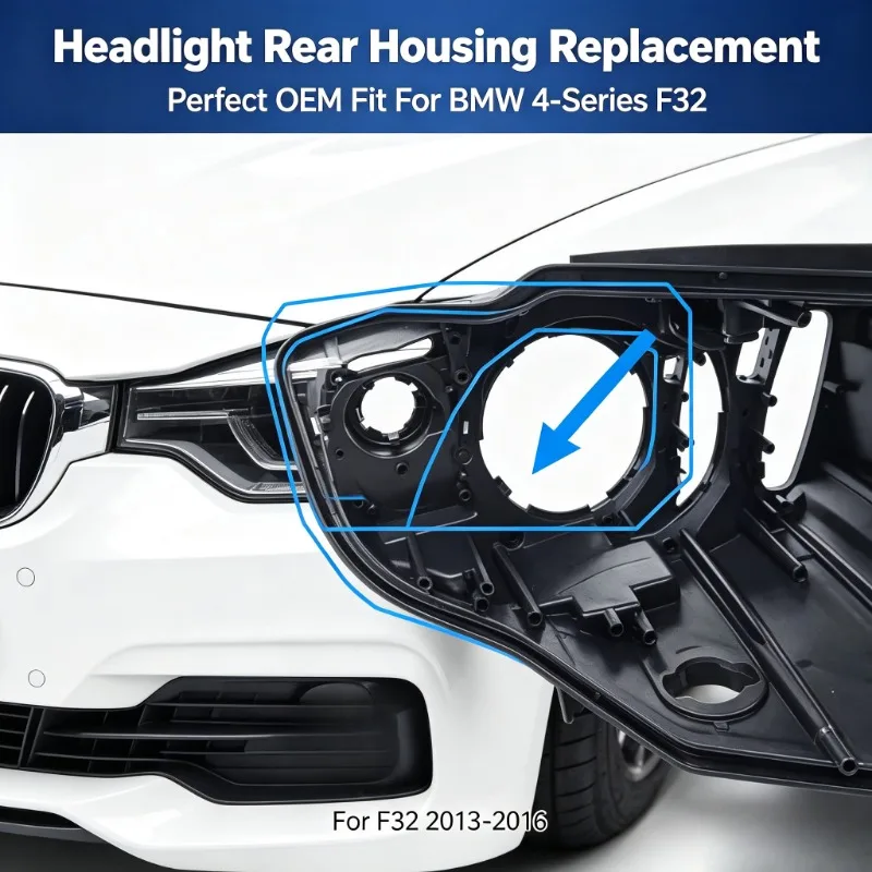 Moggic Car Headlamp Rear Base Housing For 4-Series F32 13-16 Left Right Low Spec / High Spec Back Shell