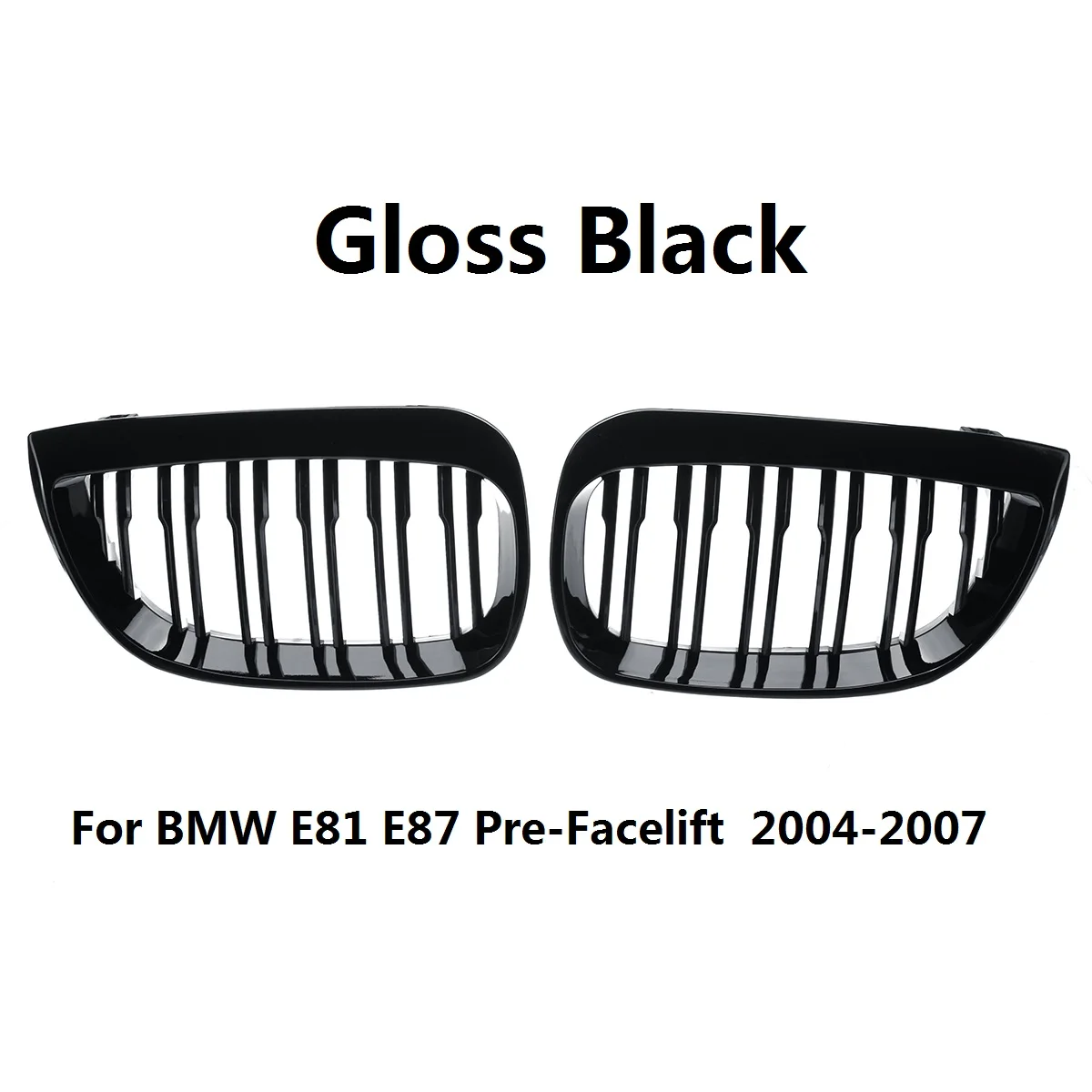Pair Car Front Kidney Grille For BMW E81 E87 2004-2007 M SPORT Pre-facelift Racing Grills Grilles Auto ABS Grill Accessories