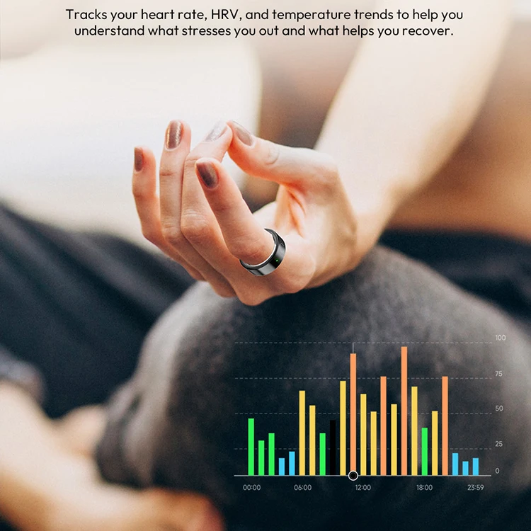 X5B Preto APP Controle Smartring rastreador Smart Ring com Android IOS Phone App para Homens Mulheres