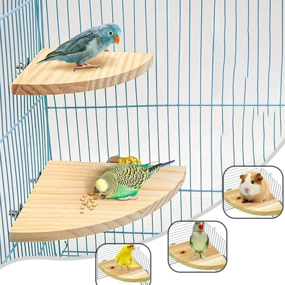 

1PC Bird Parrot Wood Perch Stands Platform Rectangle Fan-shaped Shelf Stand Board Parakeet Birdcage Supplies Birds Toy Попугаи