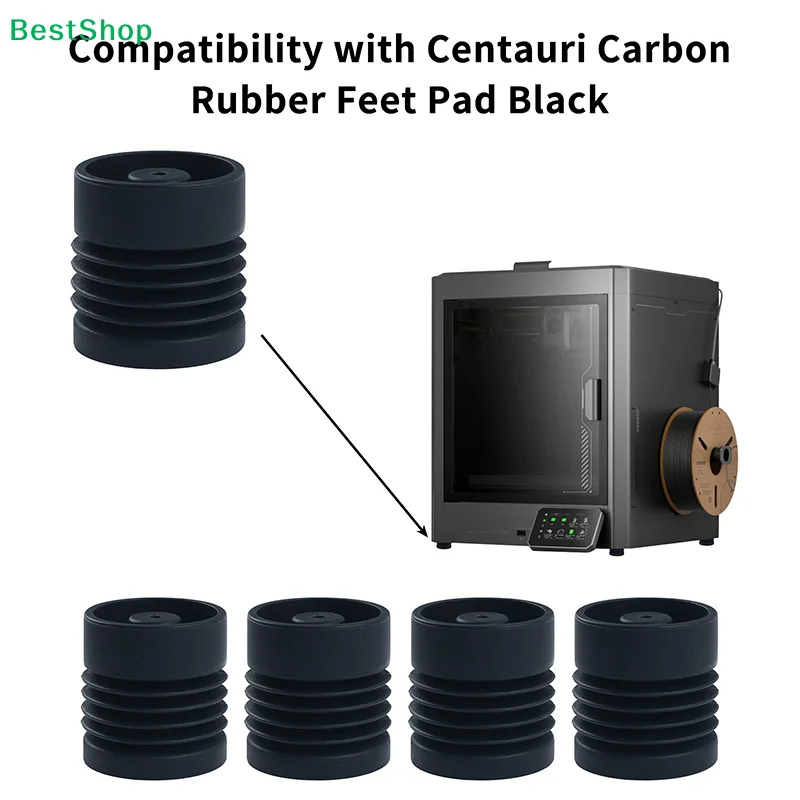 

♥4Pcs Black Rubber Feet Pads for Centauri Carbon 3D Printer - Anti-Vibration & Stability Support Accessories