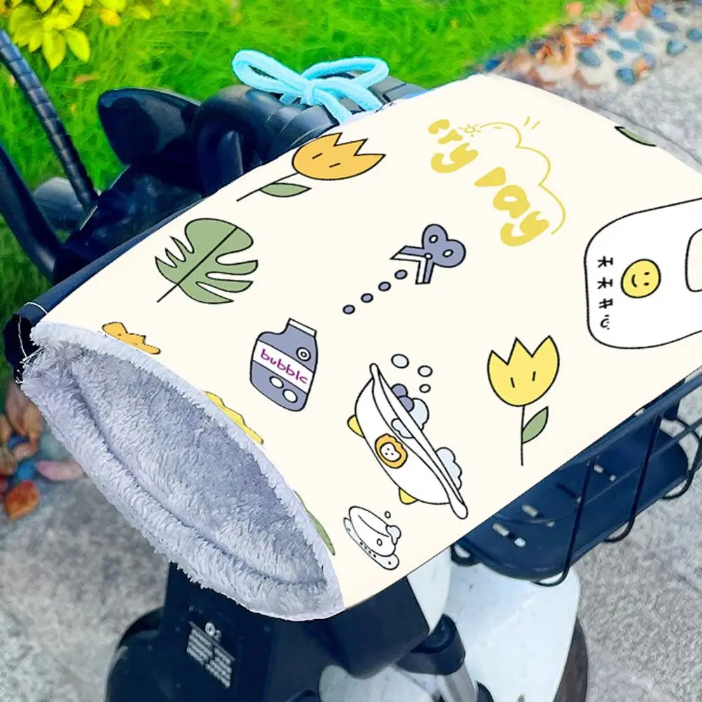 Autumn Winter Cartoon Electric Vehicle Warm Gloves Hand Warmer Warm Mittens Scooters Motorcycle Handlebar Gloves Hand Guards
