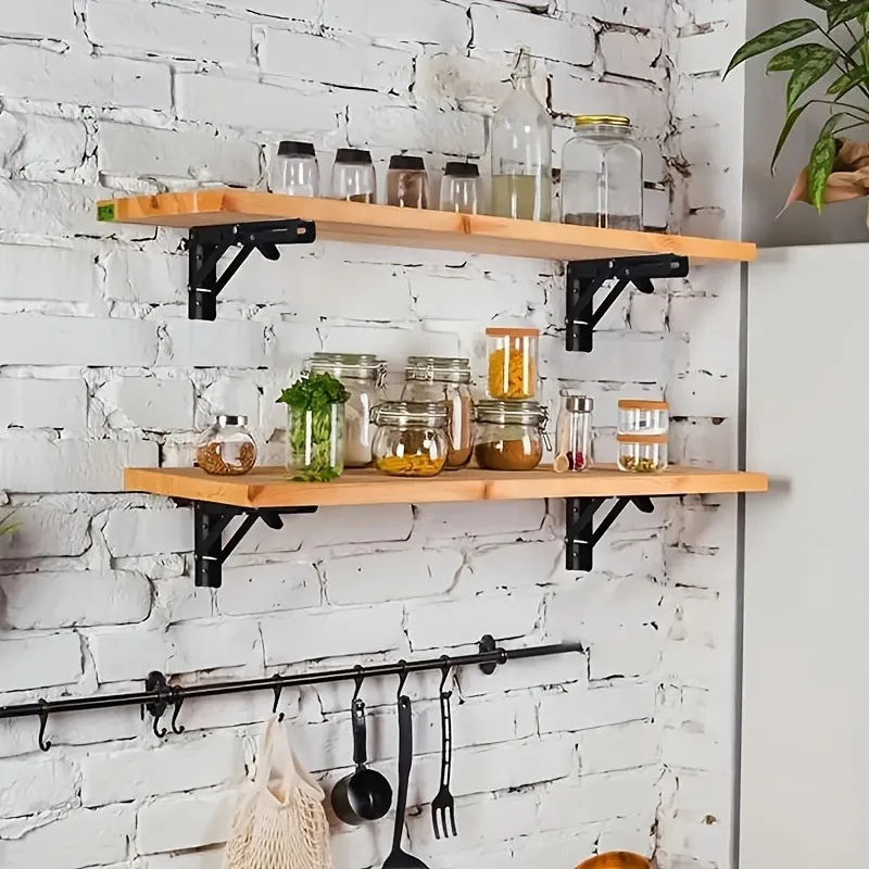 1pc Heavy Duty Folding Shelf: 90° Decorative Table with Adjustable Angle & High-Quality Metal Wall Storage Bracket