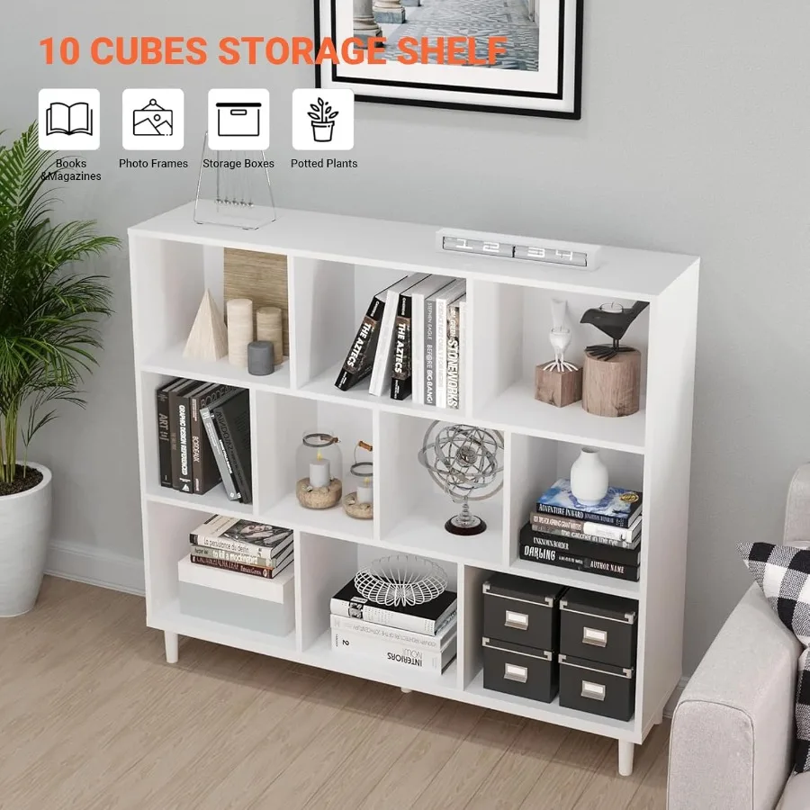 10 مكعب التخزين المنظم رف الكتب واسعة 3 الرف خزانة الكتب مكتبة خزانة الكتب تخزين الكتب الألعاب أكثر سهلة لأنا #3