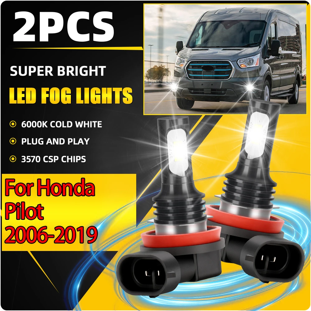 

2PCS H8 H9 H11 Auto Fog Lamps 90W Fog Lights 20000LM Plug And Play For Honda Pilot 2006 2007 2008 2009 2010 2011 2012 2013-2019