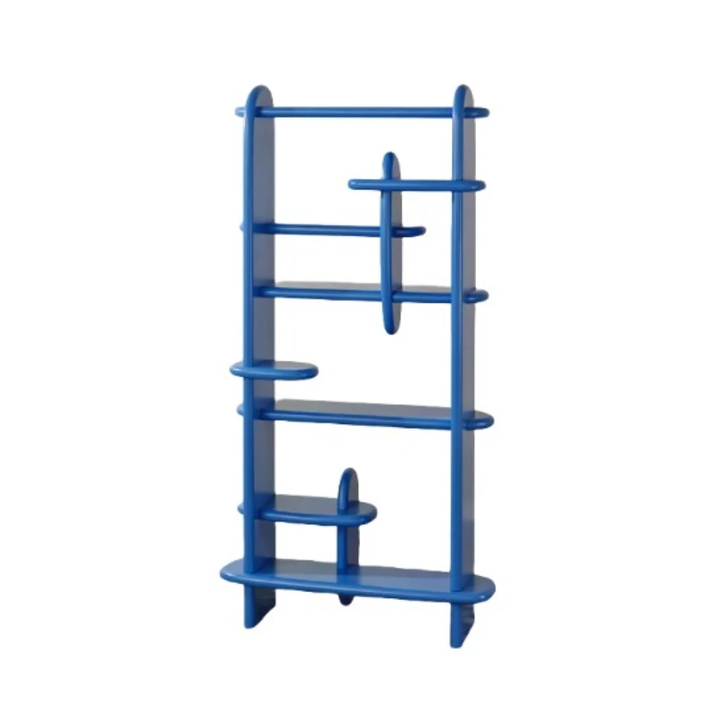 

Memphis solid wood shelves, floor-to-ceiling dopamine display shelves, modern simple multi-layer bookshelves