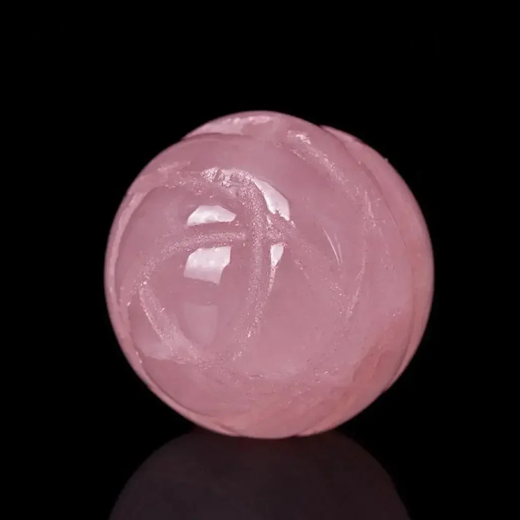 Natural Pink Crystal Loose Beads Powder Rose Round Handmade diy Accessories