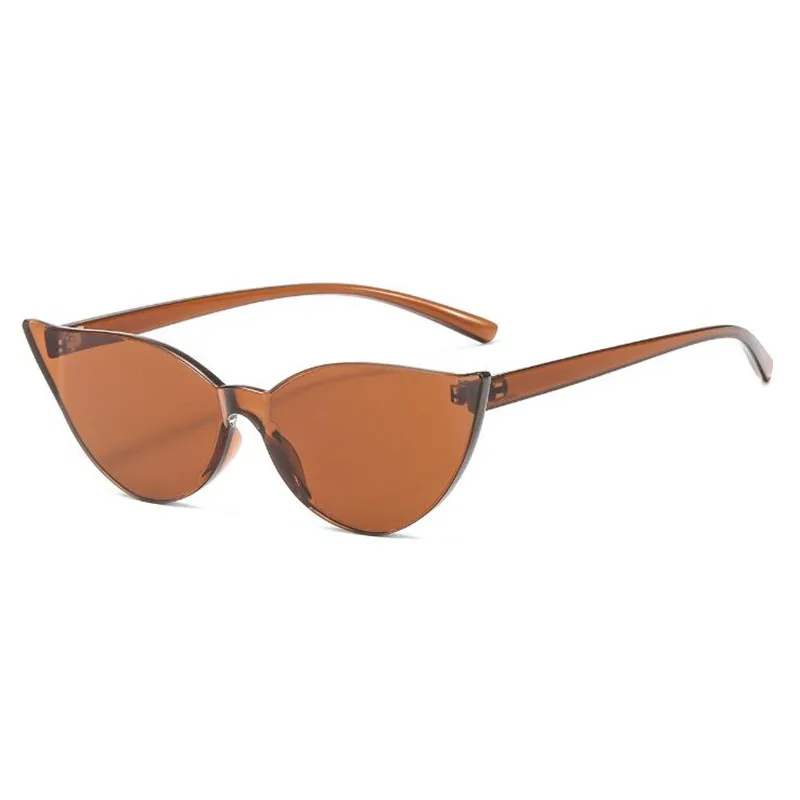 FOENIXSONG Sunglasses Rimless for Women UV400 Pink Blue Red Gray Green Orange Eyewear Cat Eye Female Sun Glasses image 5