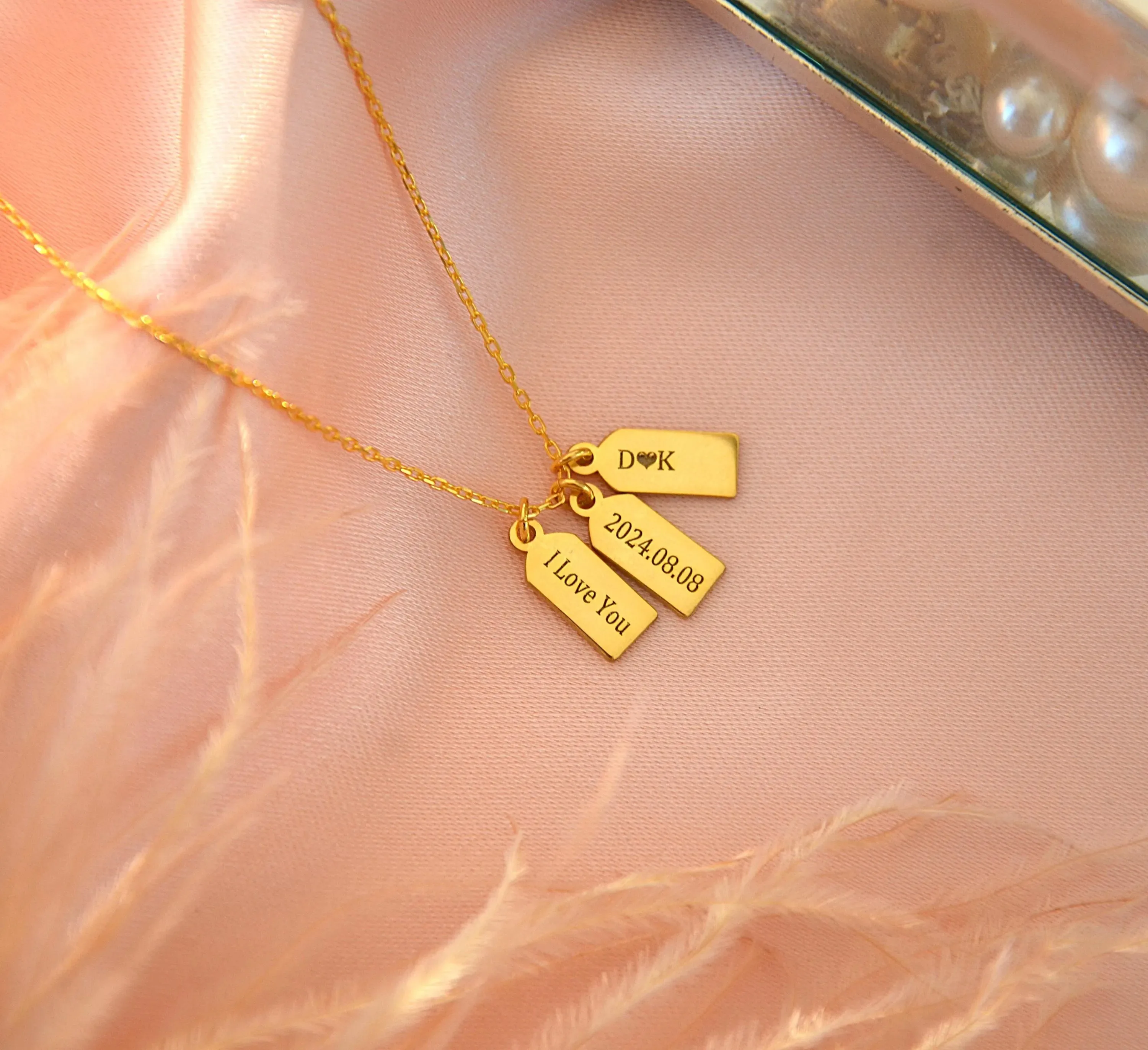 

Personalised Mini Dog Tag Necklace Dainty Initial Name Tag Necklace Monogram Minimalist Engraved Name Pendant Gift For Her