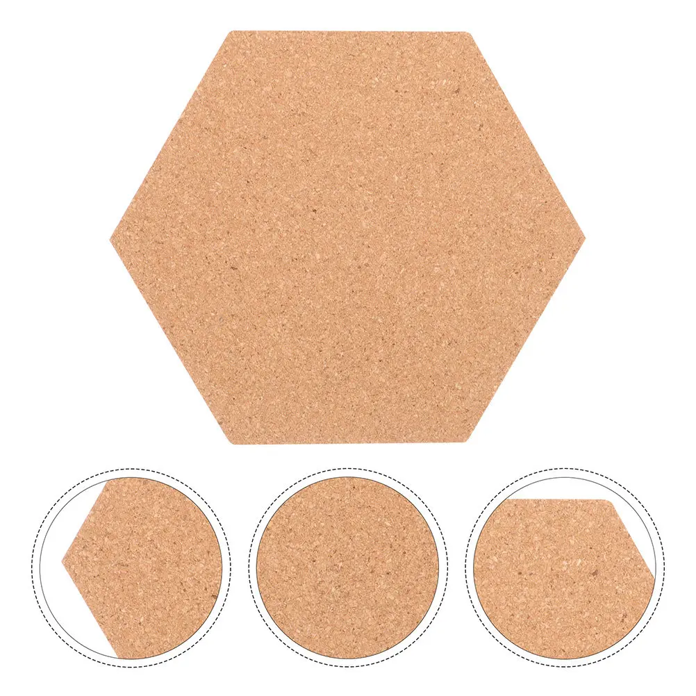

Набор из 6 шестиугольных пробковых досок-плакатников на самоклеящейся основе, текстурированные пробковые плитки, маленькие доски для заметок для декора стен, офиса, класса
