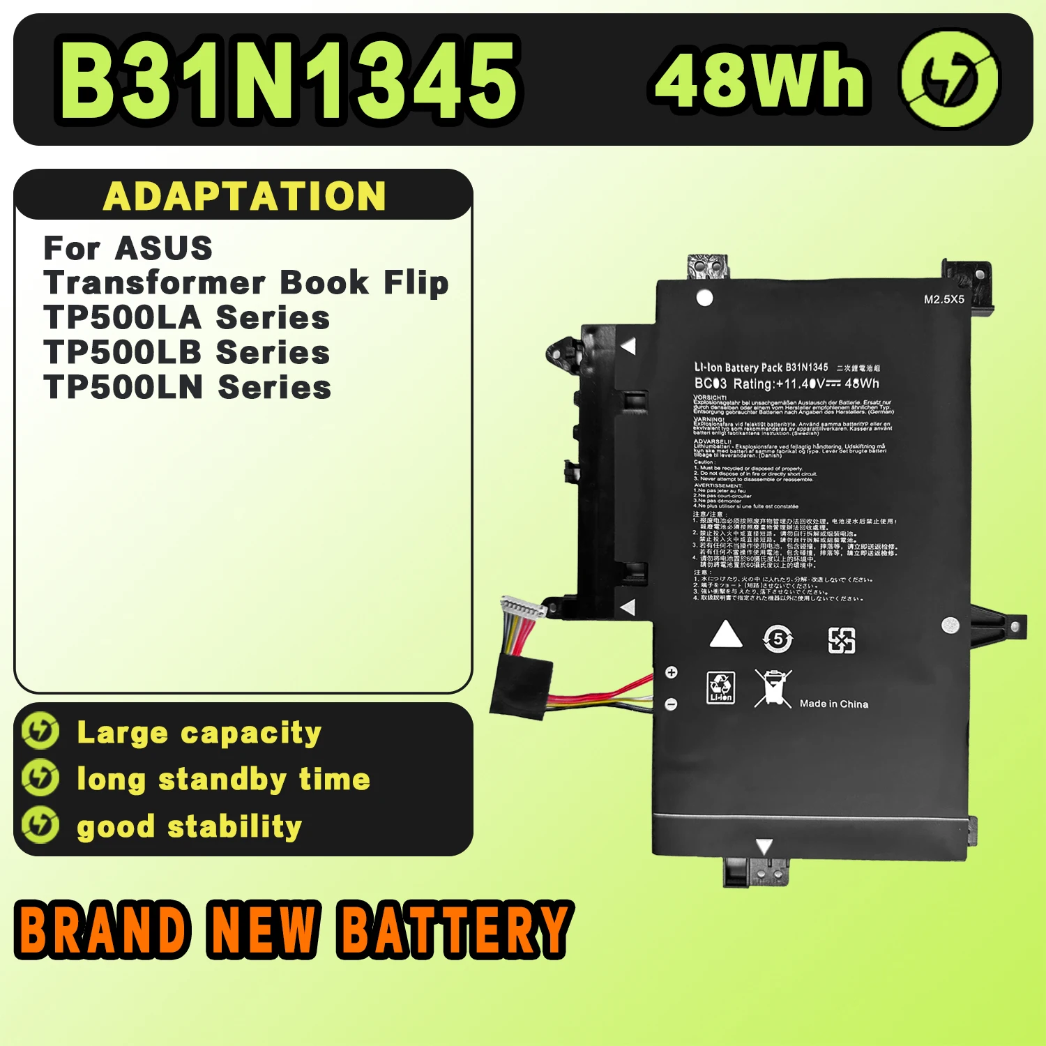 SAT B31N1345 New Laptop Batteries Replacement For ASUS TP500L TP500LA TP500LN TP500LB 11.4V-48Wh-4240mAh