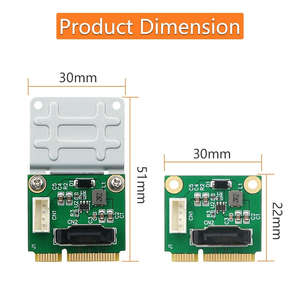 Leading-MSATA To SATA 2.5 Inch Adapter Board With 2.0PH SATA To SATA7+15 Female Adapter Cable (5V Power)