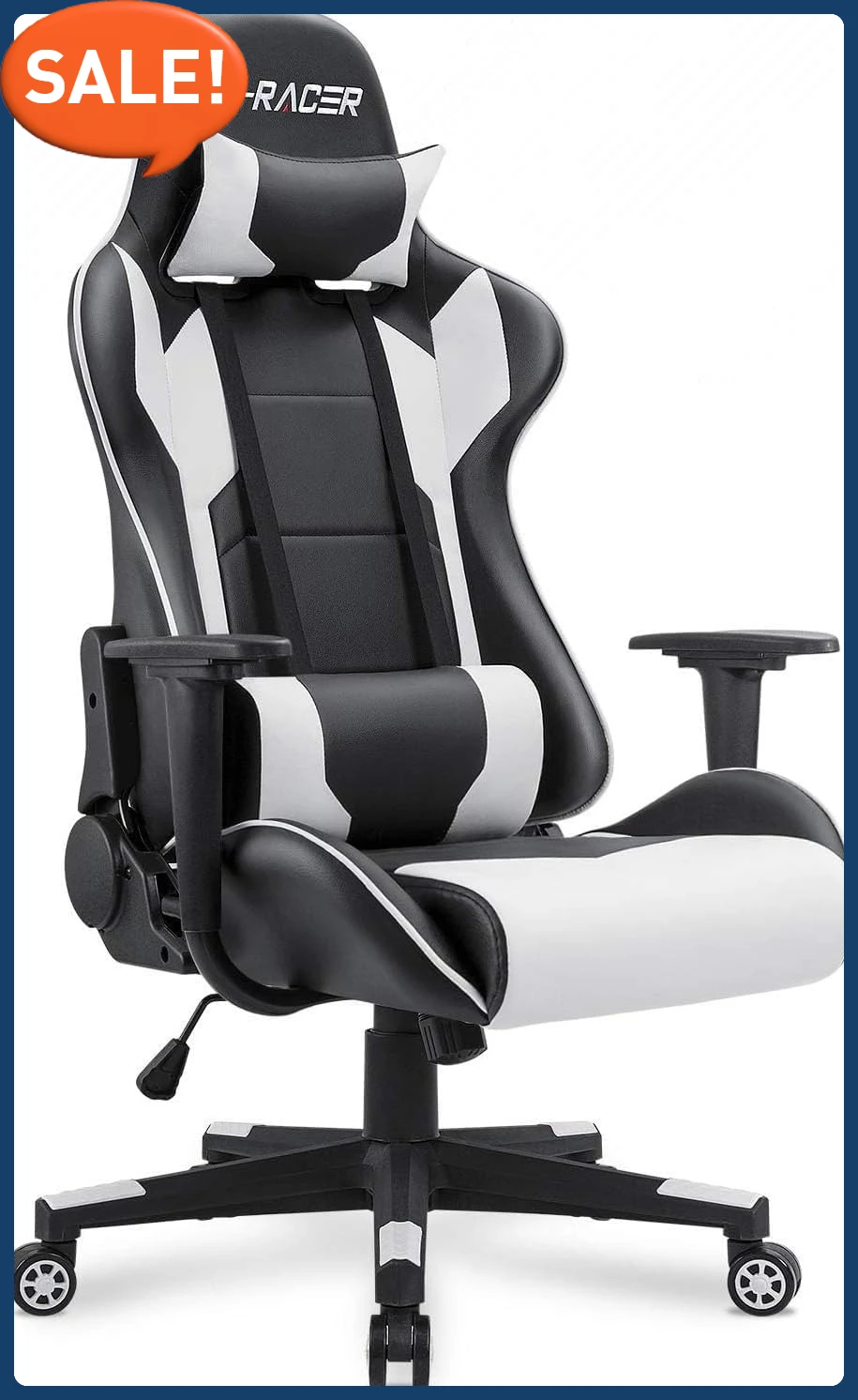 

Gaming, Office Chair High Back Computer Chair Leather Desk Chair Racing Executive Ergonomic Adjustable Swivel