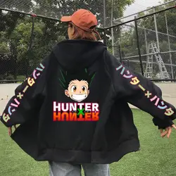 Manga Hunter x Hunter Gon Freecss Anime Zipper Hoodies Women Funny Cartoon Casual Oversized Loose Winter Warm Zipper Jacket Coat