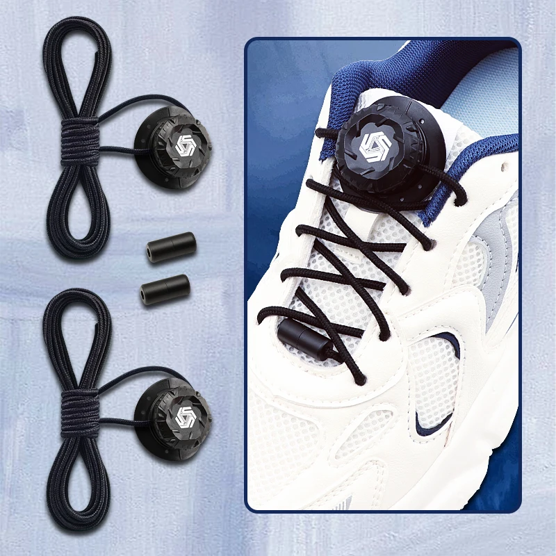 New Swivel Buckle Laces Automatic Shoelaces Without ties Install simple Thick Rope Tennis Sneakers Shoelace Shoe Accessories