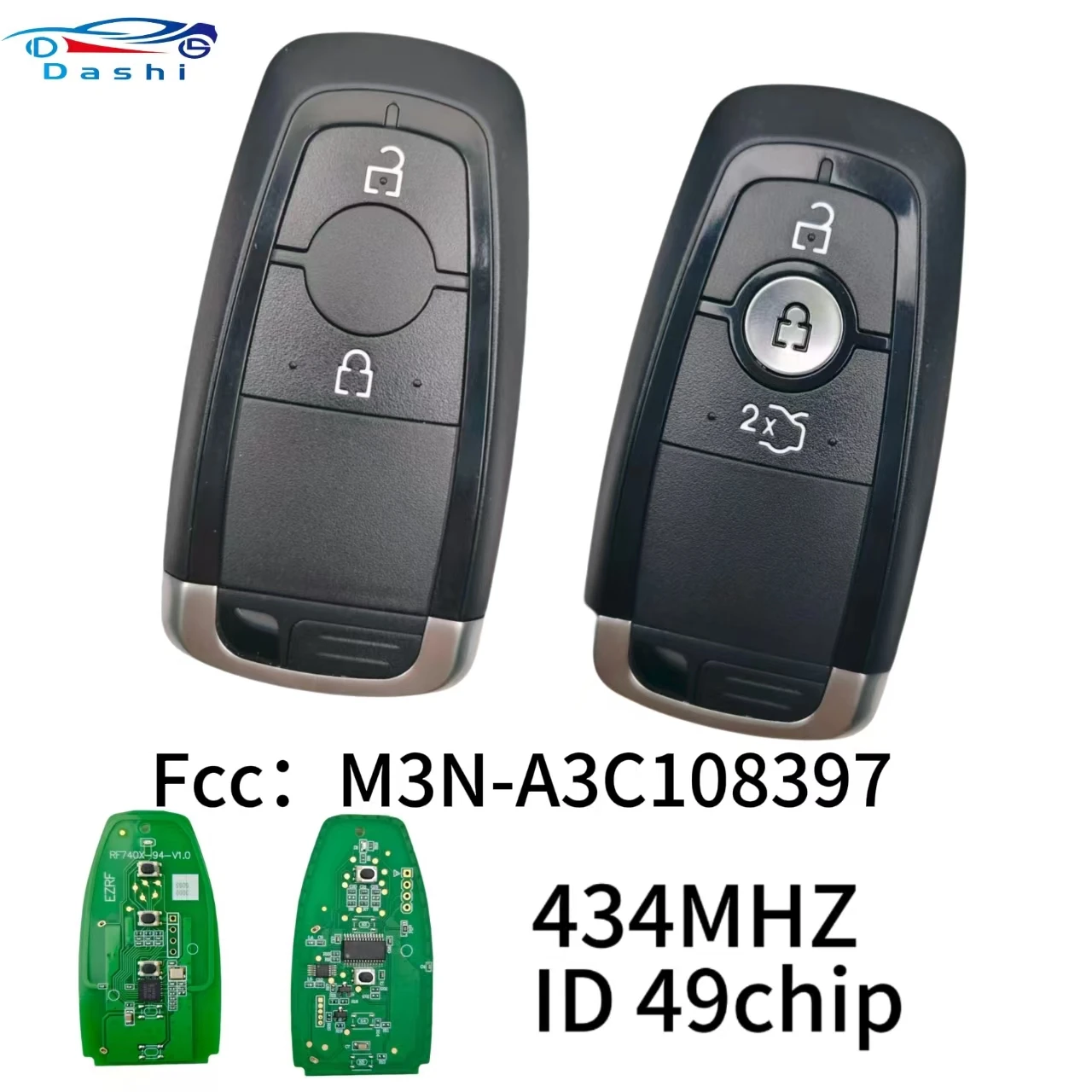 

Да Ши А2С 93141501 HC3T-15K601-DB HC3T-15K601-DA 434 МГц дистанционный брелок для Ford Ecosport 2017 2018 2019 2020 Ranger PXIII PROX