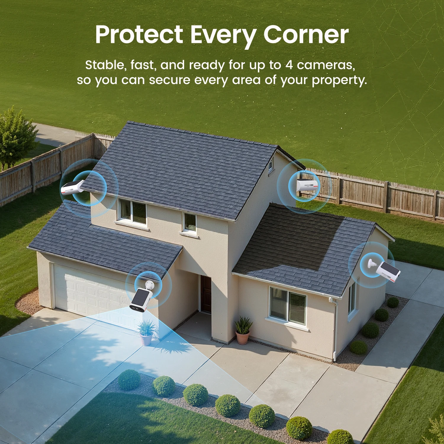 Dekco 3MP نظام الكاميرا الشمسية 2 كام كيت نظام الكاميرا اللاسلكية في الهواء الطلق 5000mAh بطارية واي فاي كاميرا AI كشف كاميرا CCTV مجموعة #4