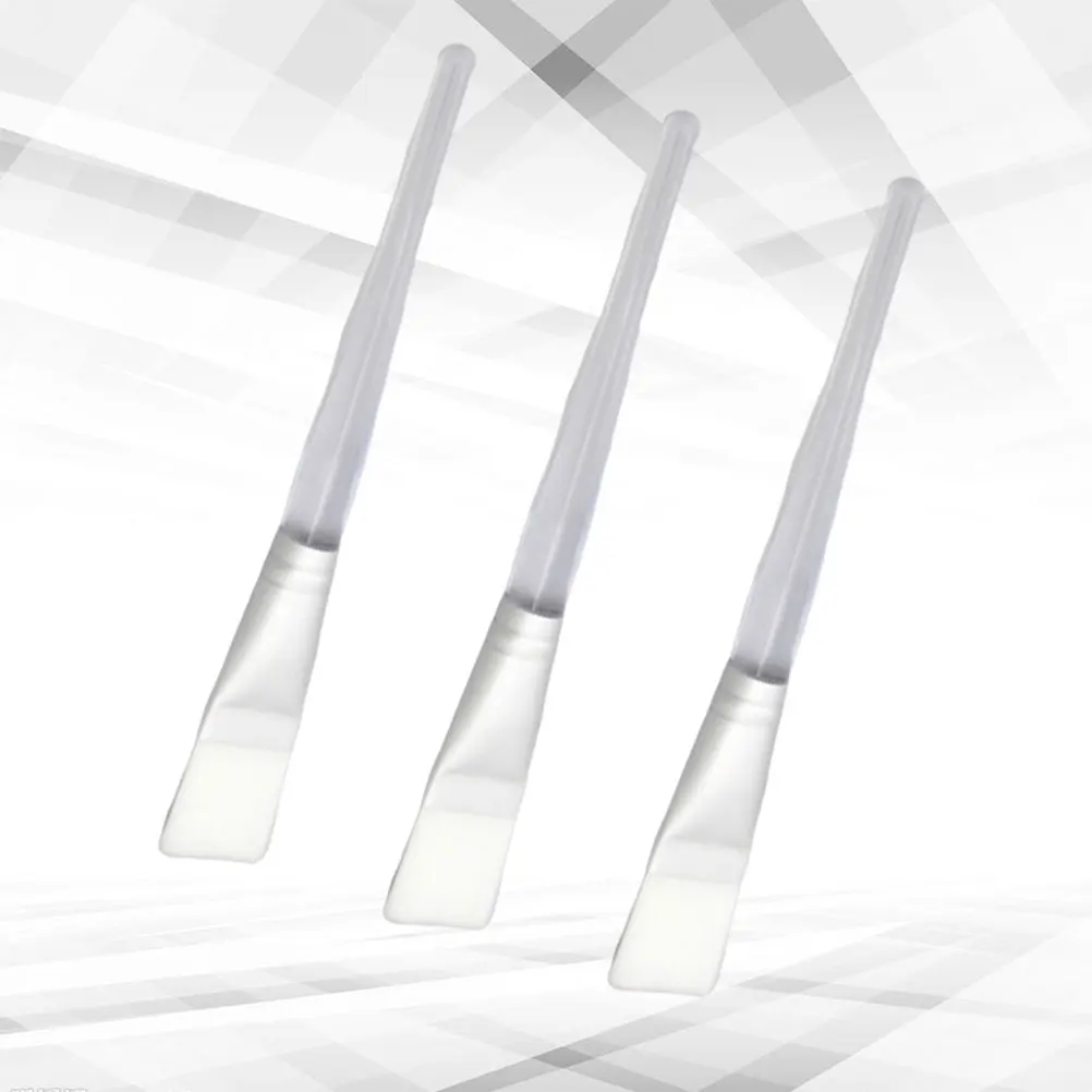 3 pezzi manico in cristallo trasparente pennello per maschera per il viso applicatore lungo e durevole per siero viso buccia strumento per il trucco della cura della pelle fai da te