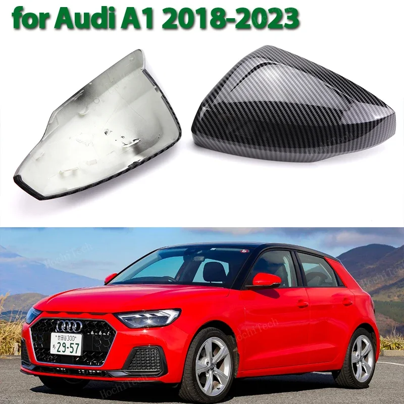 استبدال ألياف الكربون نمط غطاء مرآة مرآة سوداء تراكب لأودي A1 A 1 GB Sportback Citycarver Allstreet 2018-2023
