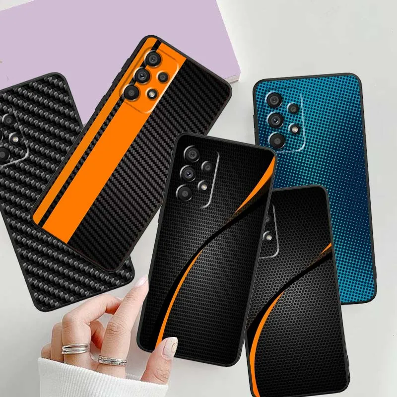 

Carbon Fiber Car Art For Samsung A73 A72 A71 A55 A54 A53 A52 A51 A13 A22 A16 A15 A12 A14 A05 A06 5G Black Phone Case