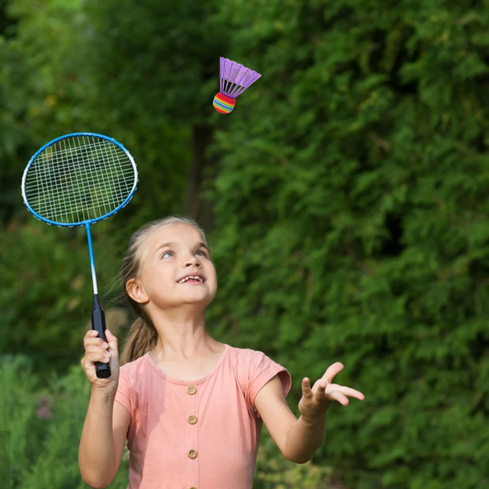 

32Pcs Kids Colorful Badminton Shuttlecocks Large Head Lightweight Indoor Outdoor Sports Birdies Training Supplies for Children