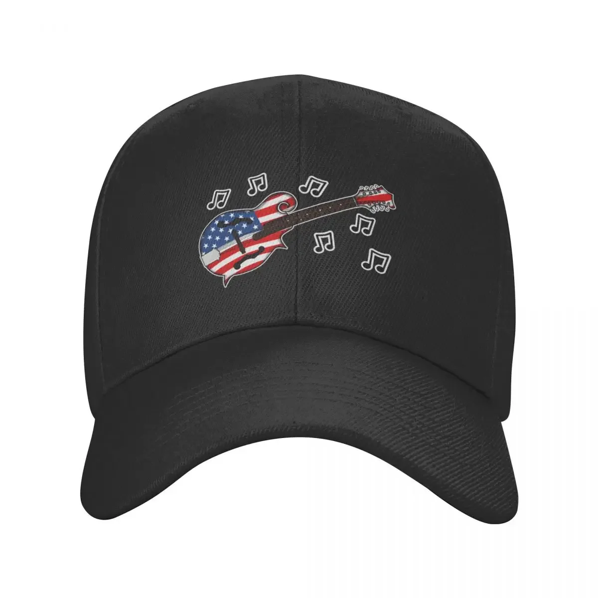 4th July Mandolin America Rocks USA Flag Mandolinist Baseball Cap birthday Beach Bag Big Size Hat tea Hat Golf Women Men's