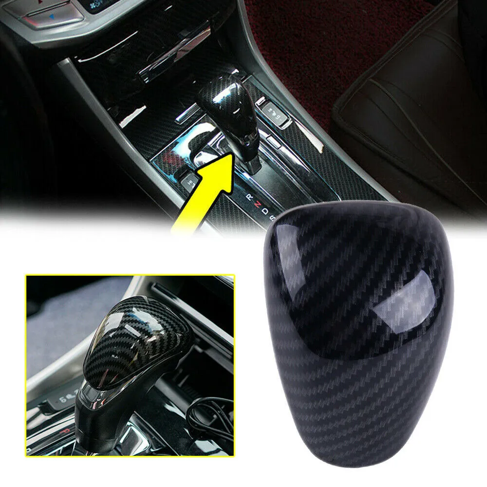 

Trim Gear Shift Knob Cover 1 PCS Replacement ABS Carbon Fiber Easy Installation Interior Decor Accessories Useful