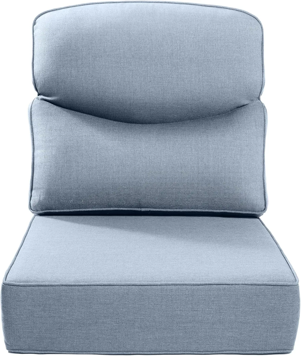 

24x24x6 Inch Deep Seat Patio Cushion Set - Water-Resistant, Fade-Proof, for Chairs & Sofas - Baby Blue