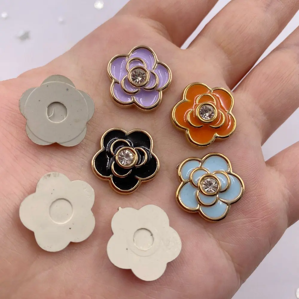 30pcs Resin Colorful Dripping Oil Flower Flatback Rhinestone Buttons Appliques Wedding DIY Scrapbook Ornament Crafts Accessories