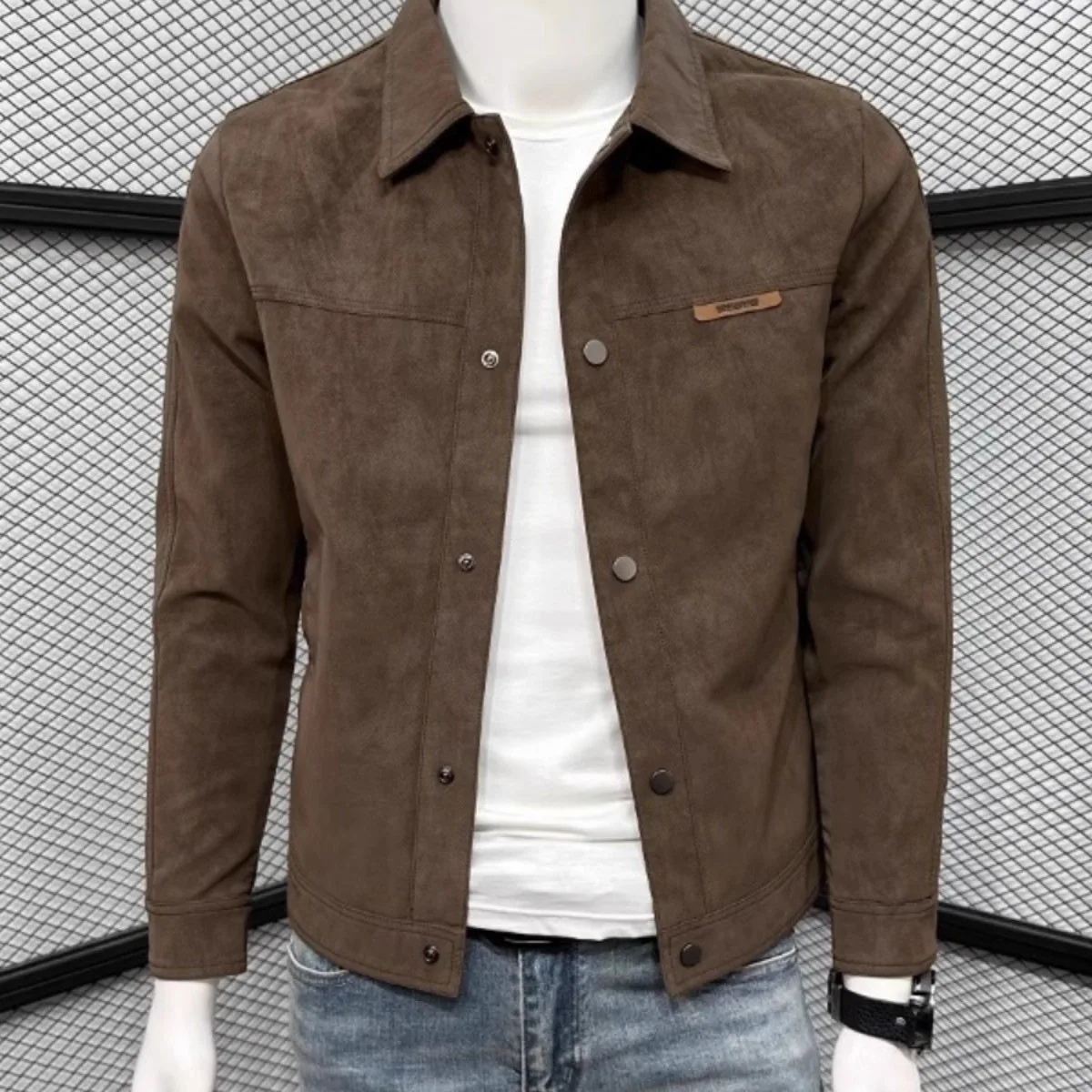 Jacket Men's Spring and Autumn 2026 Jacket Lapel Spring Clothes Men's Black