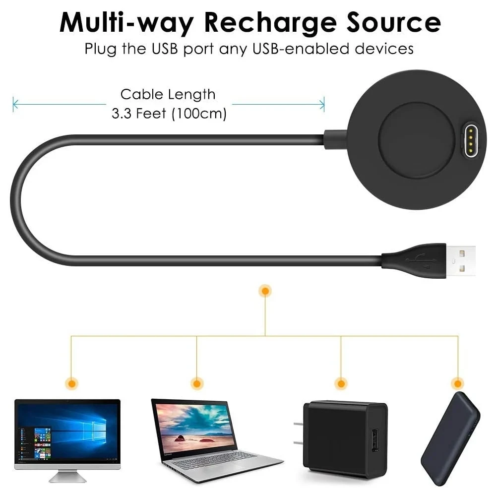 Caricabatterie USB di tipo C per Fenix 7 7X 7S 5X 6X 6/ Tactix/ Venu 2 SQ Garmin Vivoactive 3 4 4S Forerunner 955 cavo di ricarica per impulsi