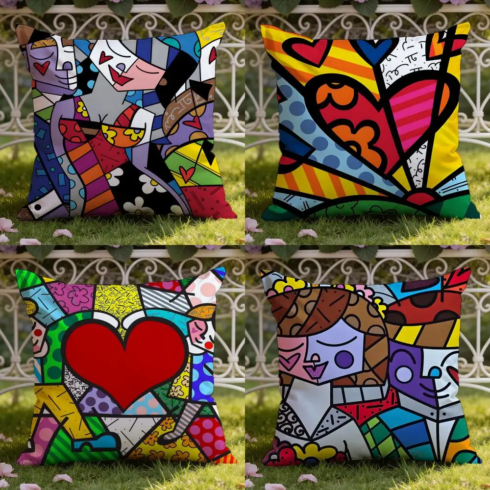 B-Britto Art Design Cushion Cover Home & Car Dual-Scene Pillow Cover: Reversible for Premium Comfort