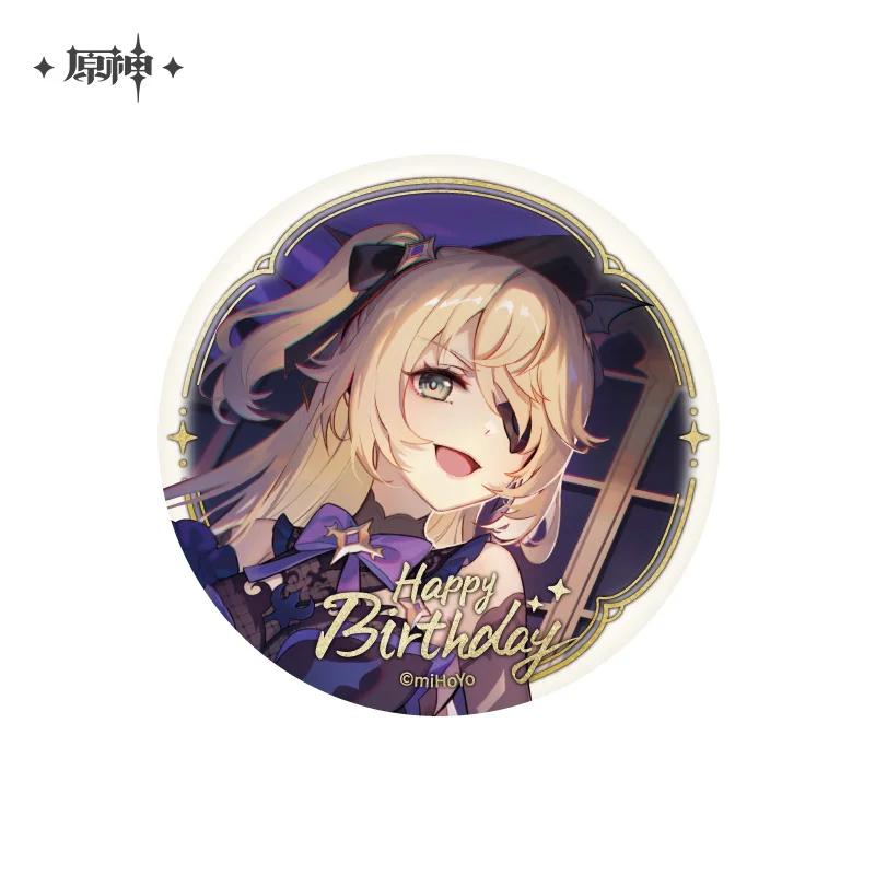 2024Anime Genshin Impact Happy Birthday Series Badge Baji Fischl Yun Jin Gorou Mona 2021 2022 2023 Style Brooch Official Gift