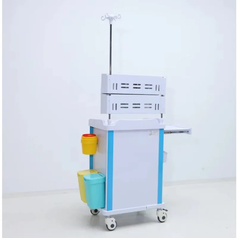 عربة التخدير عالية الجودة للمستشفى، عربة التخدير المتنقلة مع عجلات صامتة لمواد ABS #5