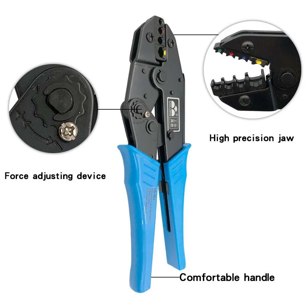 Crimping Pliers Cap/Coaxial Cable/Insulation Terminals Clamp Tools Kit HS-40J Multi Functional Replaceable Jaws Set