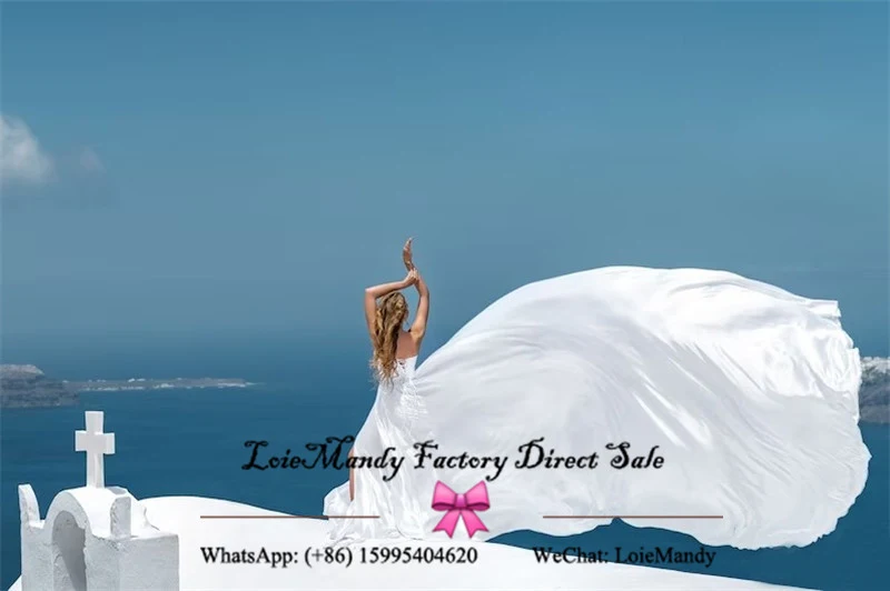 Corset Style White Flying Evening Dresses Long Train Sweetheart Santorini Photoshoot Dress For Women Flowy Engagement Prom Dress