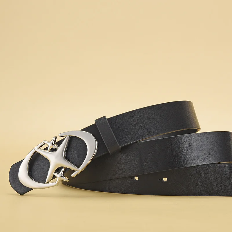 Stilvoller Gürtel mit ovaler Kreuz- und Metallschnalle, langlebig, einfach und universell kompatibel, Unisex-Geschenkidee für Männer und Frauen – Detail 7
