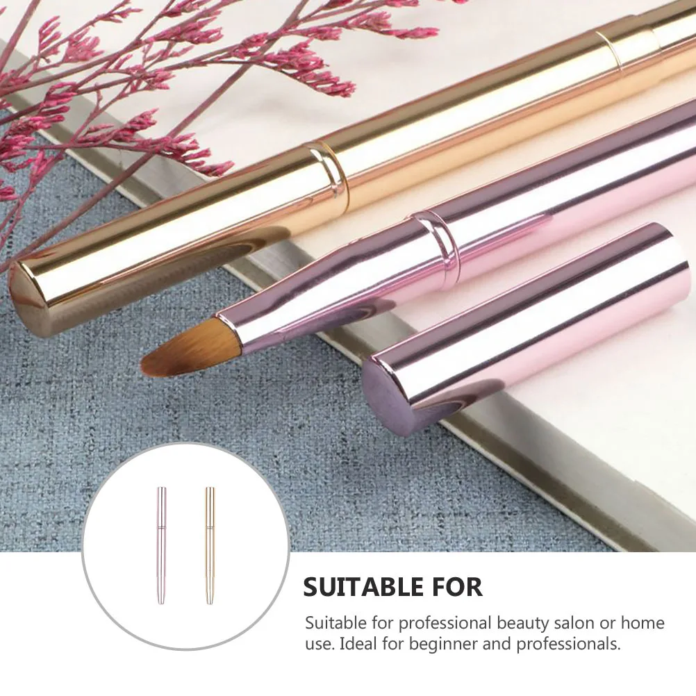 قطعتان من فرشاة الشفاه المدمجة لأداة مكياج أحمر الشفاه لملمع كريم الشفاه، سهلة الاستخدام، مستلزمات التجميل للمكياج #2