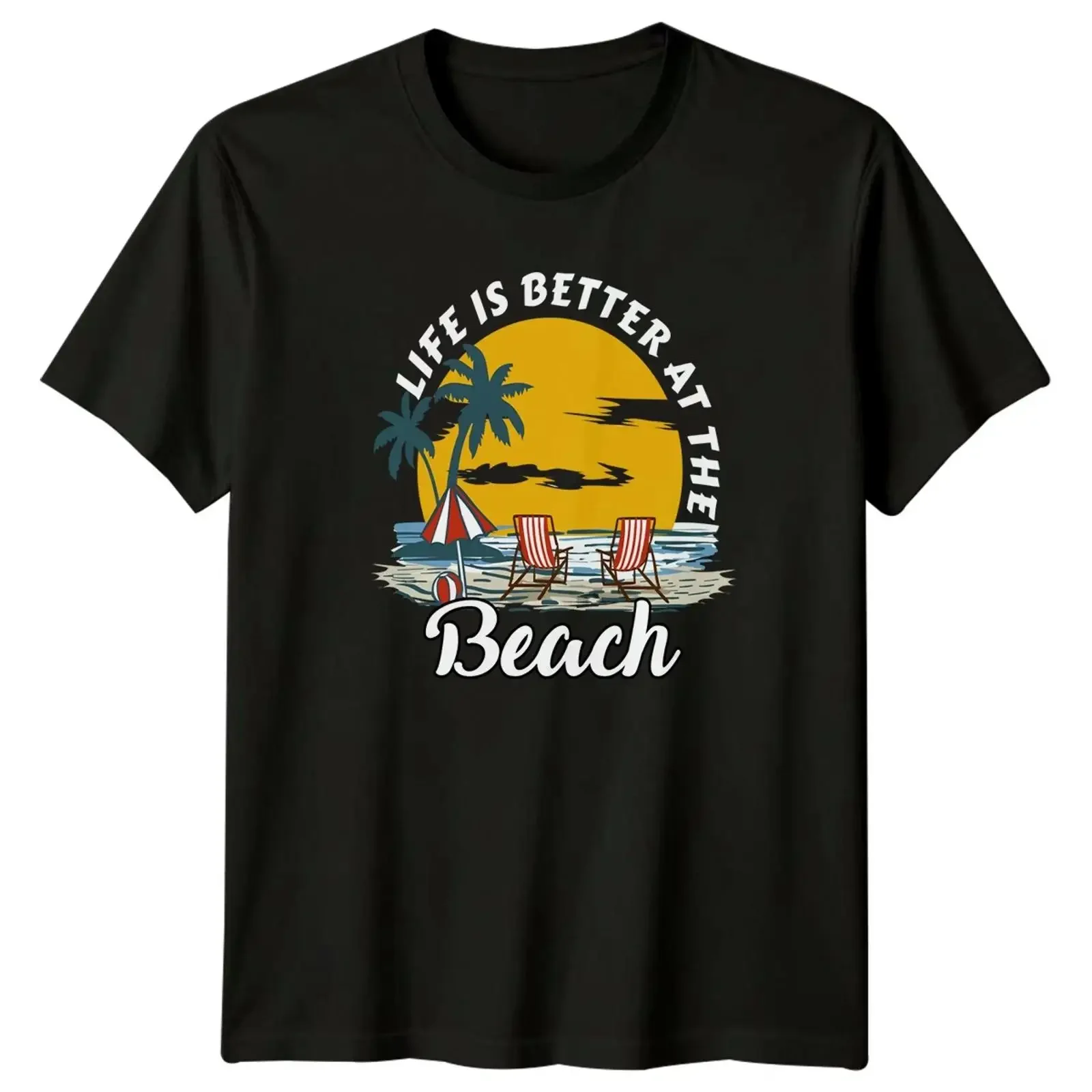 Das Leben ist besser im T Shirt Sommer Urlaub Strand Geschenk für Sie und Ihn vintage Washed Comfortable fashion streetwear
